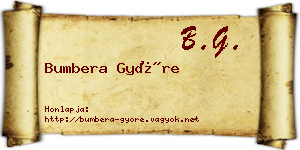 Bumbera Györe névjegykártya